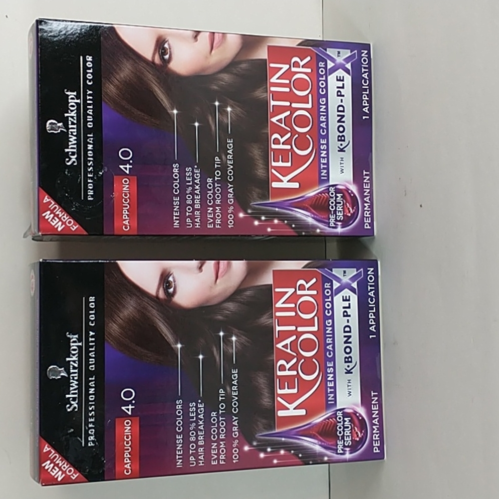 Schwarzkopf Hair Color Cappuccino 4.0 Two Packages.